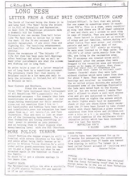 Crowbar No 32 published a letter from  #HBlock prisoners on the aftermath of the mass escape that describers the sustained beatings suffered by 19 recaptured prisoners - this 1984 issue is at  https://archive.org/details/Crowbar_201509/page/n7