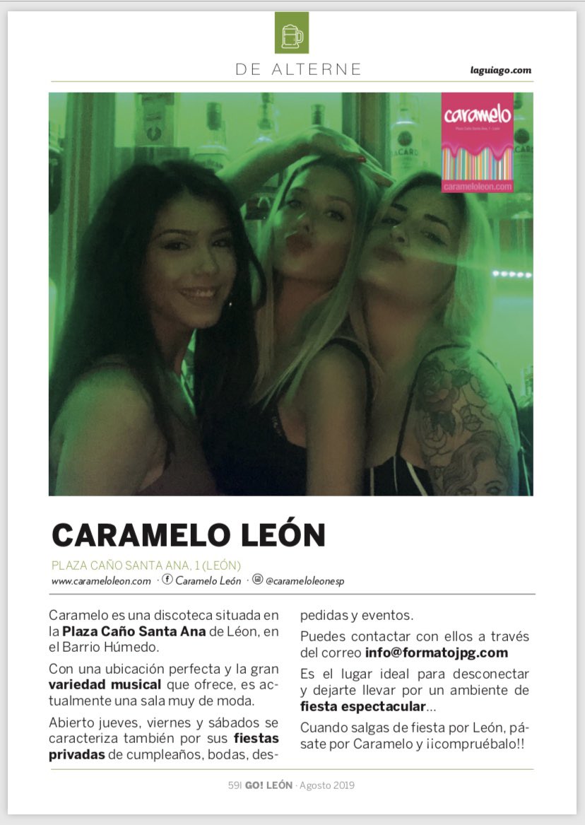 Nuestros amigos de <a href="/guiagoleon/">Guía Go! León</a> publican en agosto la imagen de nuestros ‘caramelitos’...❤️❤️❤️
#carameloleon #leonesp #🔝women