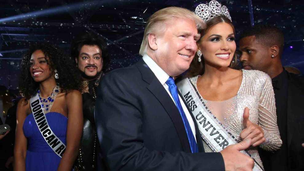 Fun Fact re Trump Tower Gambling Ring: They reported to Russian mob boss Alimzhan Tokhtakhounov, also charged with rigging figure-skating at the 2002 Olympics.Anyway here he is as at the 2013 Miss Universe pageant, 7 months after the Trump Tower raids.  https://www.motherjones.com/politics/2016/09/trump-russian-mobster-tokhtakhounov-miss-universe-moscow/