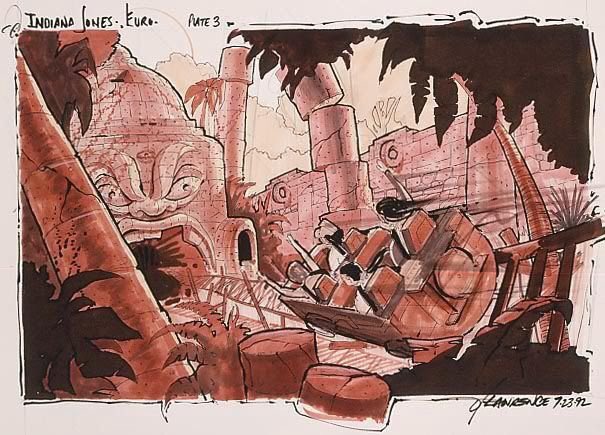 Yester_World_Q's tweet photo. The amount of incredible concept art I’ve been able to dig up for the planned Indiana Jones mini-land in Disneyland Paris is ridiculous. It’s crazy how ambitious the plans were versus what we ended up getting... can’t wait for everyone to see this episode!! https://t.co/TynYG3WtVr