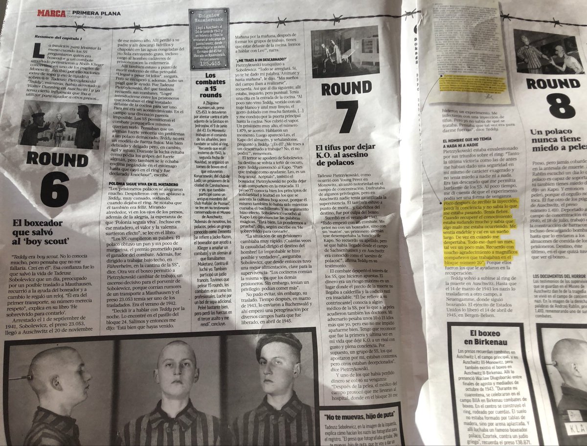 Qué magnífica -y qué tremenda- la serie sobre el boxeo en Auschwitz que ha sacado <a href="/marca/">MARCA</a> estos dos domingos. Y aún dicen que la prensa es cara...