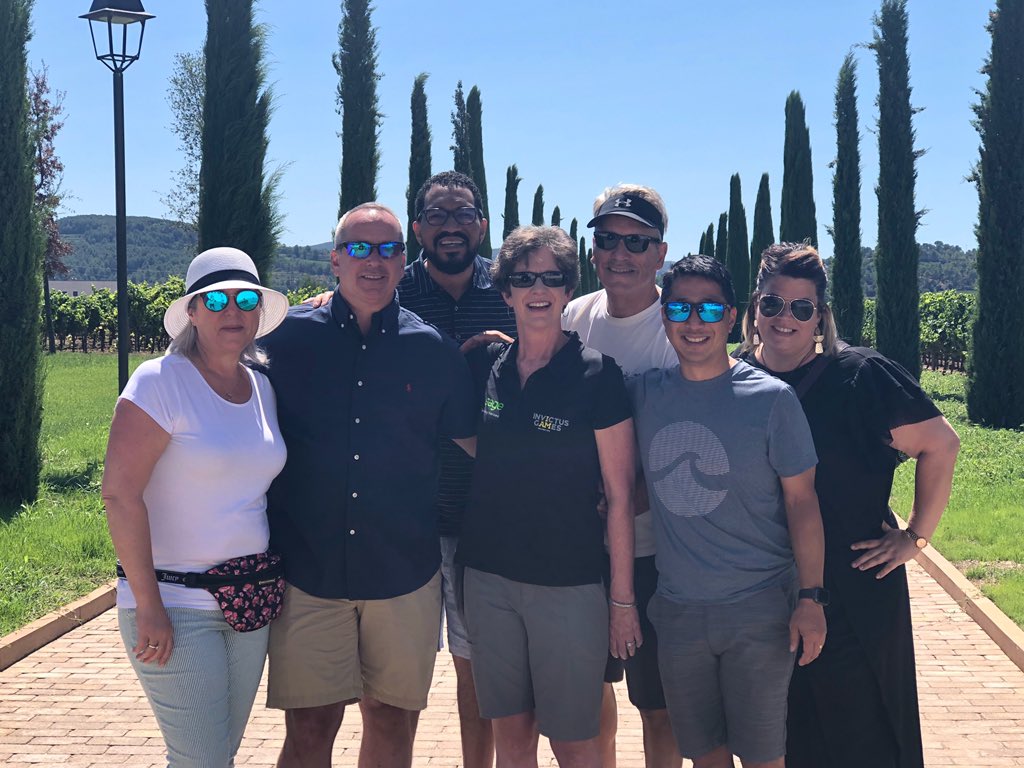 The team that tastes wine together stays together. #winetasting #barcelona #workhardplayhard