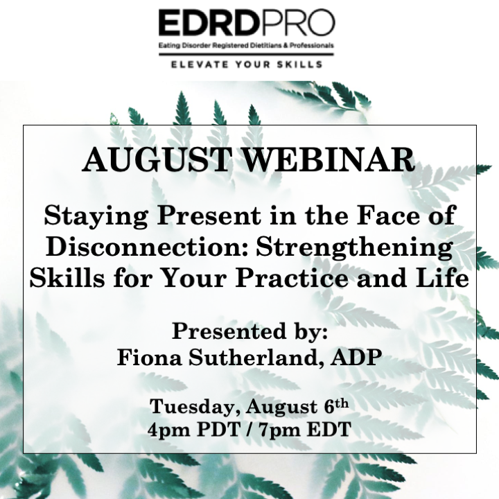 MyDietitian's tweet photo. We are thrilled to host @FionaBodyPosAus for August members-only webinar! Join us to explore the core elements of #mindful presence + consider ways in which we (dis)connect in work and life.
Details at https://t.co/2EmzOdRAWs
#dietitian #recovery #IntuitiveEating #HAES https://t.co/vMldJ0rNo1