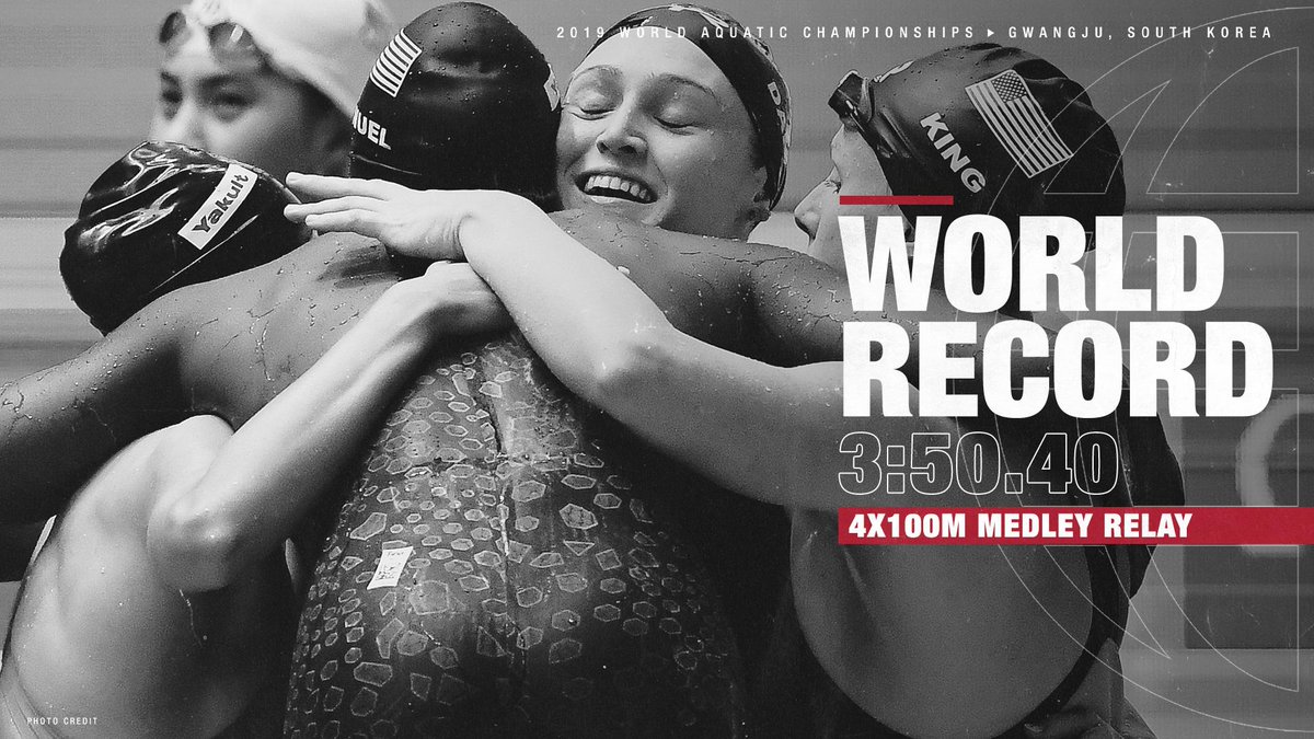 Okay, @USASwimming ... we 👀 you. 

Another 𝐖𝐑 shattered to close out #FINAGwangju2019. 👊