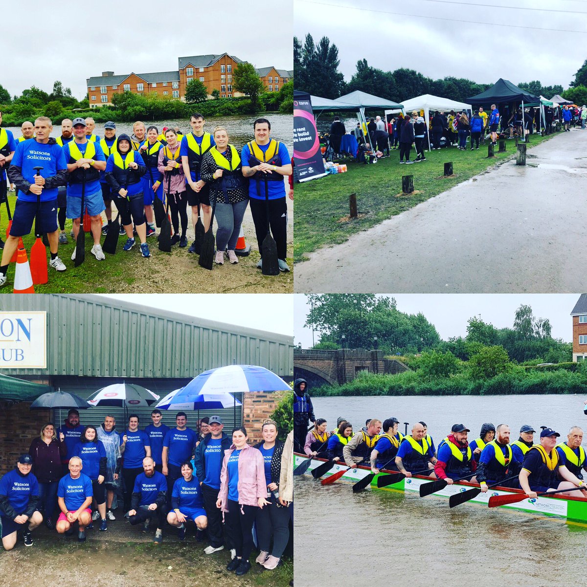 Shock and Oar! Team Watsons came together despite the horrendous weather and came a close 3rd. Great day for a great cause #warrington #stroccoshospice <a href="/StRoccos/">St Rocco's Hospice</a>
