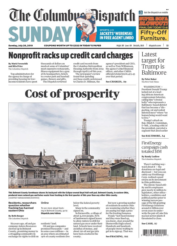 Look at today's front page from <a href="/DispatchAlerts/">Columbus Dispatch</a>, a great mix of watchdog reporting from a veritable all-star team of reporters. Columbus, this newspaper is a vital local asset. Support it.