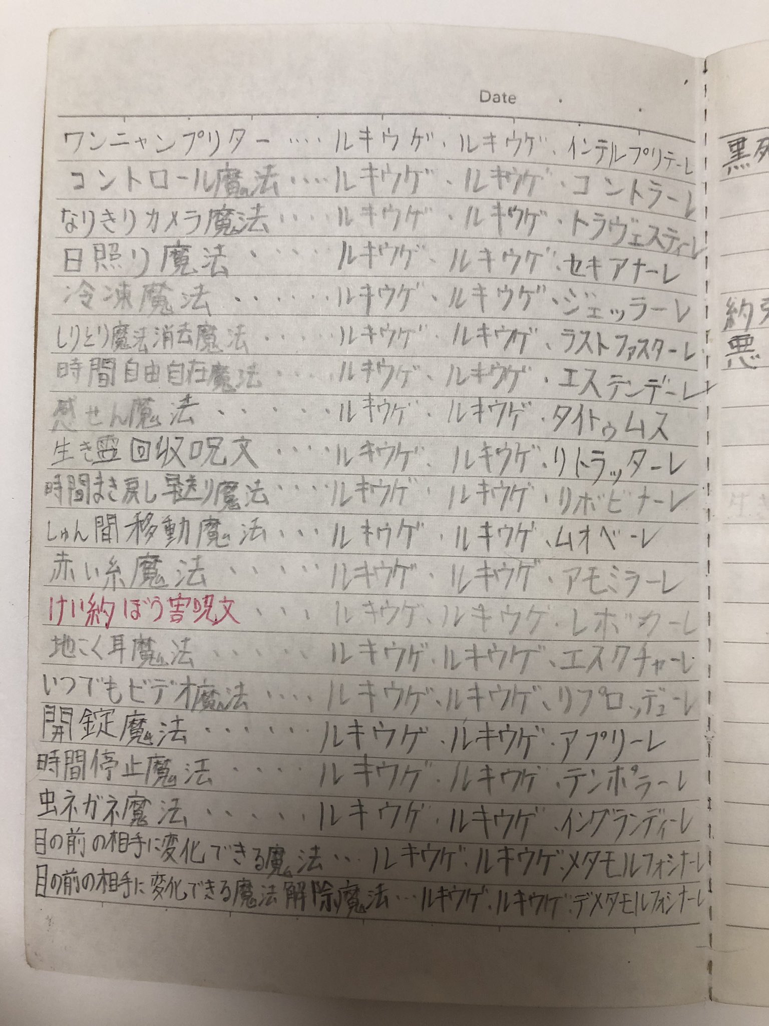 Kanako On Twitter 黒魔女さんが通る めちゃめちゃ好きで呪文とかを全部まとめてたノートを発見したけど これを友達と暗記して唱えてた小学生5年生怖いな 1番好きなのは黒死呪文だったはず Https T Co Yaka6ublbh Twitter