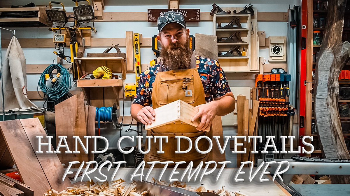 Just over here trying not to succumb and die from a hellish man cold this week. 
But I managed to make a quick video where I attempt to hand cut dovetails for the very first time. Emphasis on attempt... 
watch it here——> youtu.be/tQ3zjwCMIuE #handcut #dovetails #woodworking