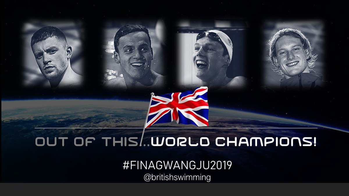 Out of this WORLD CHAMPIONS! 🥇🇬🇧
Congratulations @adam_peaty @Jimbob95goon @Dunks_Scott @lukegreenbank97 @massivemel @britishswimming @cazliz123 @Mavise42Mavis 
#FINAGwangju2019