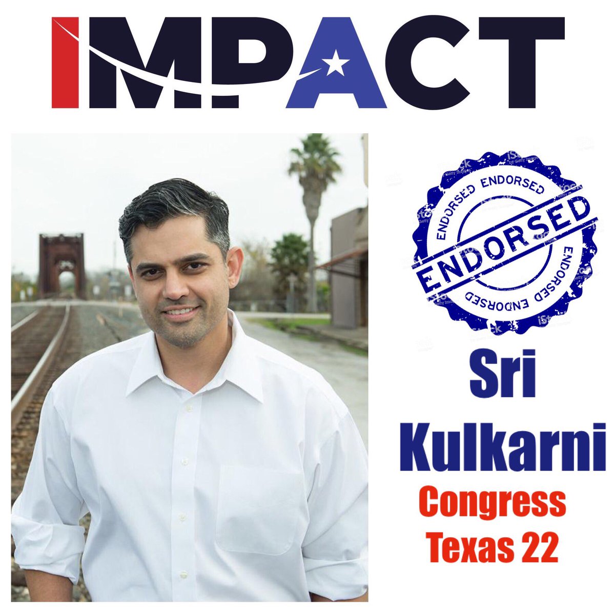 IA_Impact's tweet photo. #Texas22 is one of the fastest-diversifying districts in the country.  ⁦@IAImpactFund⁩ believes that ⁦@SriPKulkarni⁩ is the person to lead TX22 and its people. https://t.co/49Ysc7qr8t