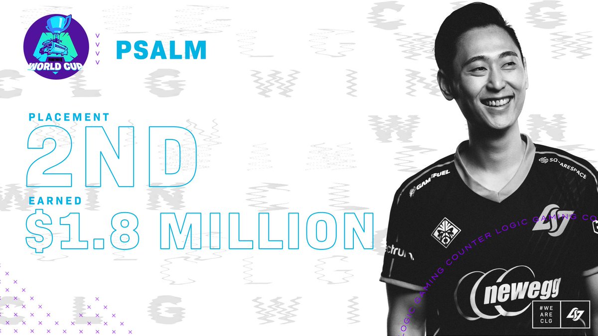 INCREDIBLE RUN FROM <a href="/PSALM/">psalm</a> AT THE #FortniteWorldCup! 2ND PLACE AND $1.8 MILLION IN THE BAG!

We're so, so proud of you man! #WeAreCLG #CLGWIN