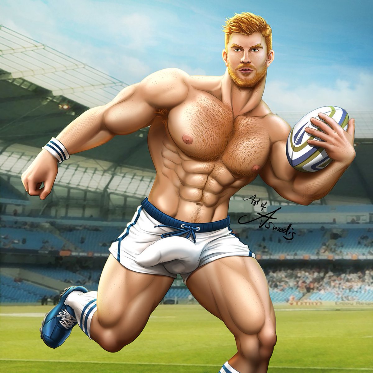 ArtofAsmodis's tweet photo. Topless version of my patreon july reward. Support me in july and get all nude and messy versions of my ginger rugby player. https://t.co/ysIRxCiiIj #gingers #rugby #Muscleguy #beard https://t.co/ea0WjiJTBq