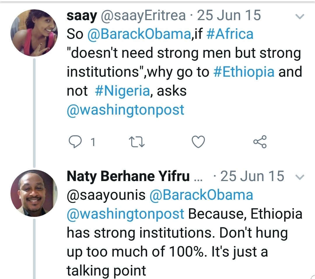 Directly/indirectly Ethiopia was under the minority TPLF rule for 27yrs. It was achieved with fake elections & unchecked support by the west, especially the US (S. Rice).Naty's take on 2015 Election:EPRDF (aka TPLF) won all seats & Naty defended the result & its mechanism.