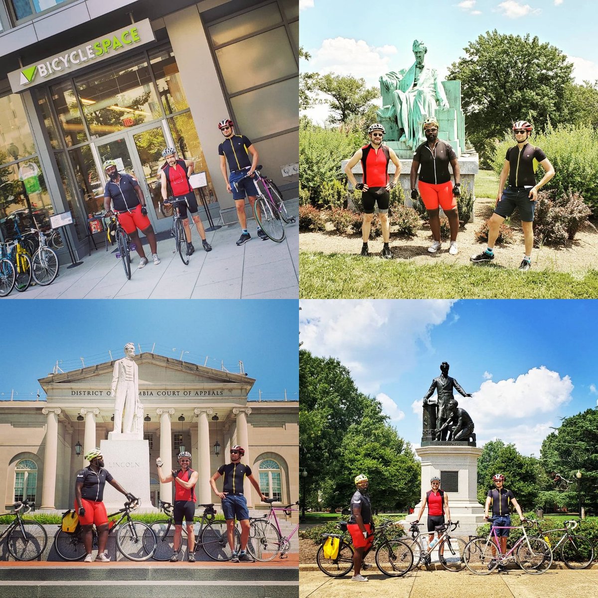 Chris_Roell's tweet photo. What you thinking Lincoln! Led today's @bicyclespace #CityExplorers ride to all places having to do with #Lincoln. Can you name some of the places we stopped at from the pictures? #bikedc #bspacerides #thinkinglincolnride #thinkinglincoln #lincolnsocks #28blocks #washingtondc https://t.co/ptGPNl75MU