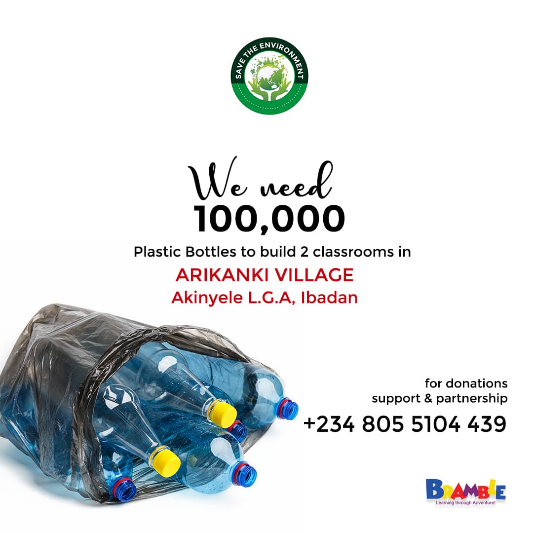 haliiiimo_'s tweet photo. Did you know that you can provide a learning space for kids with plastic bottles? How?

With 100,000 plastic bottles, @save_env19 in partnership with @BrambleNetwork will be building two classrooms in Arikanki village, Akinyele Local Government, Oyo state. https://t.co/IIlQvICvNy