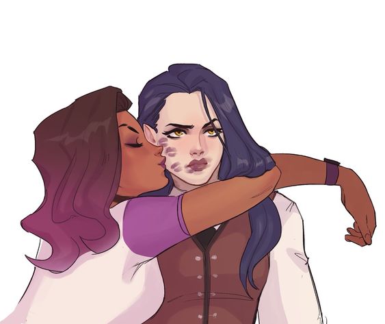 Sombra leans, wrapping her arms around Amélie, pressing her lips against her soft skin.
"¿Quieres mas? I can provide, Baguette Queen~"