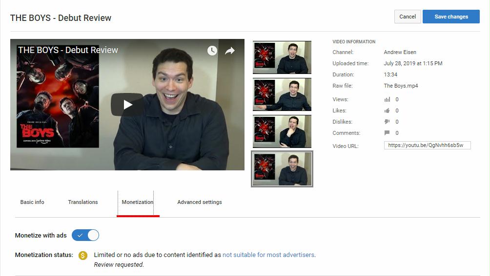 Pic of my latest video which YouTube has inappropriately flagged