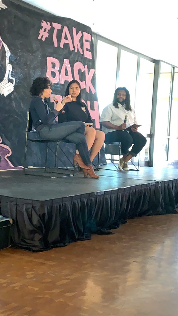 marisa_franco's tweet image. Day 2 of #TakeBackTech kicks off with a convo between Devren Washington, Tenzin Wangdak &amp;amp; Meredith Whittaker.