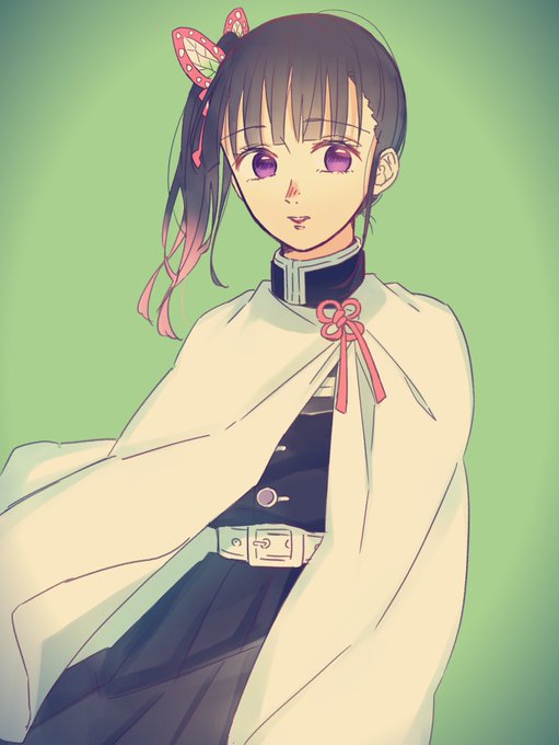 志蠅月さんがTwitterに投稿した栗花落カナヲ(鬼滅の刃)のイラスト。