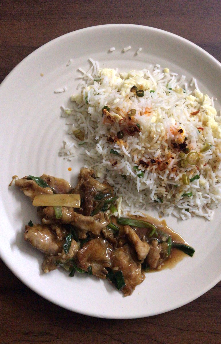 All those Chinese takeout stories from Germany in the <a href="/HTBrunch/">HT Brunch</a> and in <a href="/virsanghvi/">vir sanghvi</a> ‘s insta stories made me call in from <a href="/HOM_Mumbai/">HouseofMandarin</a> Bandra and the lamb with ginger &amp; spring onion was brilliant. I took more servings, overate &amp; there’s lots more of the egg fried rice left