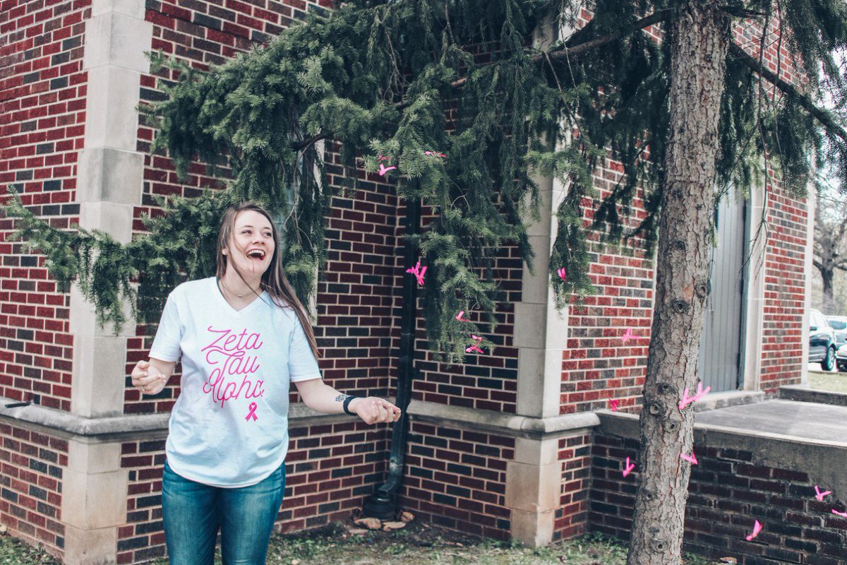 To the <a href="/ZTA_AlphaMu/">Zeta Tau Alpha 👑</a> pink is more than just a color. Pink represents our philanthropy, Breast Cancer Education &amp; Awareness. Our two biggest philanthropy events are Queso for a Cure and Big Man on Campus. We are always thinking pink as a part of our mission to end breast cancer. 💞