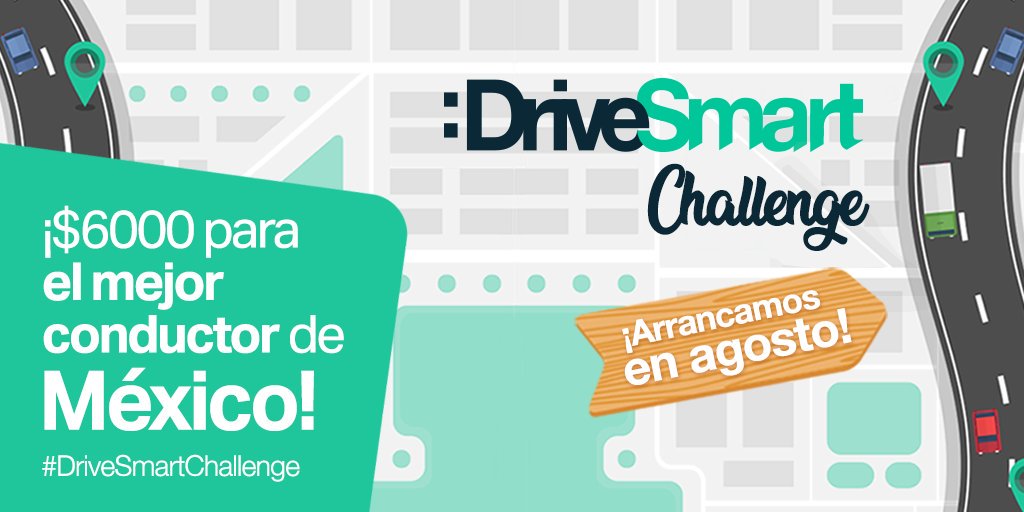 DriveSmartMX's tweet photo. ¡Buscamos al mejor conductor de la Ciudad de México! 🕵♂🇲🇽🚗
Mejora tu manera de conducir y gana $6,000 mxn.💰
📲 Sólo descarga la app gratis: https://t.co/9DC0Y7uEsU
✅ Inscríbete al #DriveSmartChallenge
🚘 ¡Conduce lo mejor que puedas! https://t.co/1BCwQ6xZKr https://t.co/D7x4BAWKBt