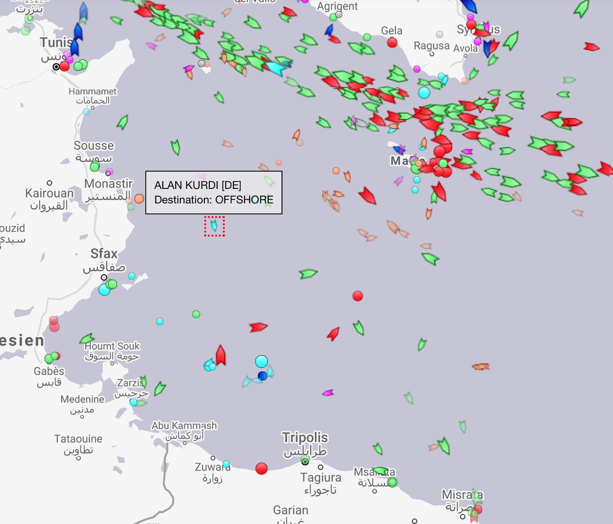 gorden_isler's tweet photo. #Pullshit simply disproved:
#AlanKurdi is only one of many ships in the Libyan #SARzone. Every day there are dozens of other ships operating there, whose captains are legally #obligedtorescue! This also explains why more than 92% of those rescued were not rescued by #NGO ❗️ https://t.co/R3si1oJ4XV