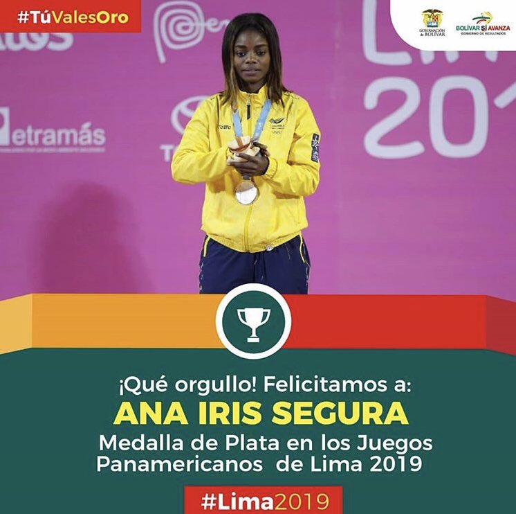 #Pesas

Las pesas siguen dando medallas a Colombia, en los Juegos Panamericanos #Lima2019. Esta vez la deportista del registro de @bolivarsiavanza @ana_iris_48kg_segura logró medalla de Plata, en los 49Kg. ❇️Ana Iris, logró levantar un total de 188 Kg.