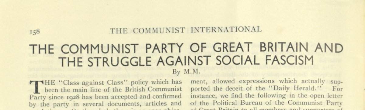 History of Communism on Twitter: "#OpenAccess "The Communist Party of Great Britain and the struggle against social fascism" The Communist International, 15 March 1932. https://t.co/Tjc1aviGdK @MRCWarwick @evanishistory #SocialFascism #Sozialfaschismus ...