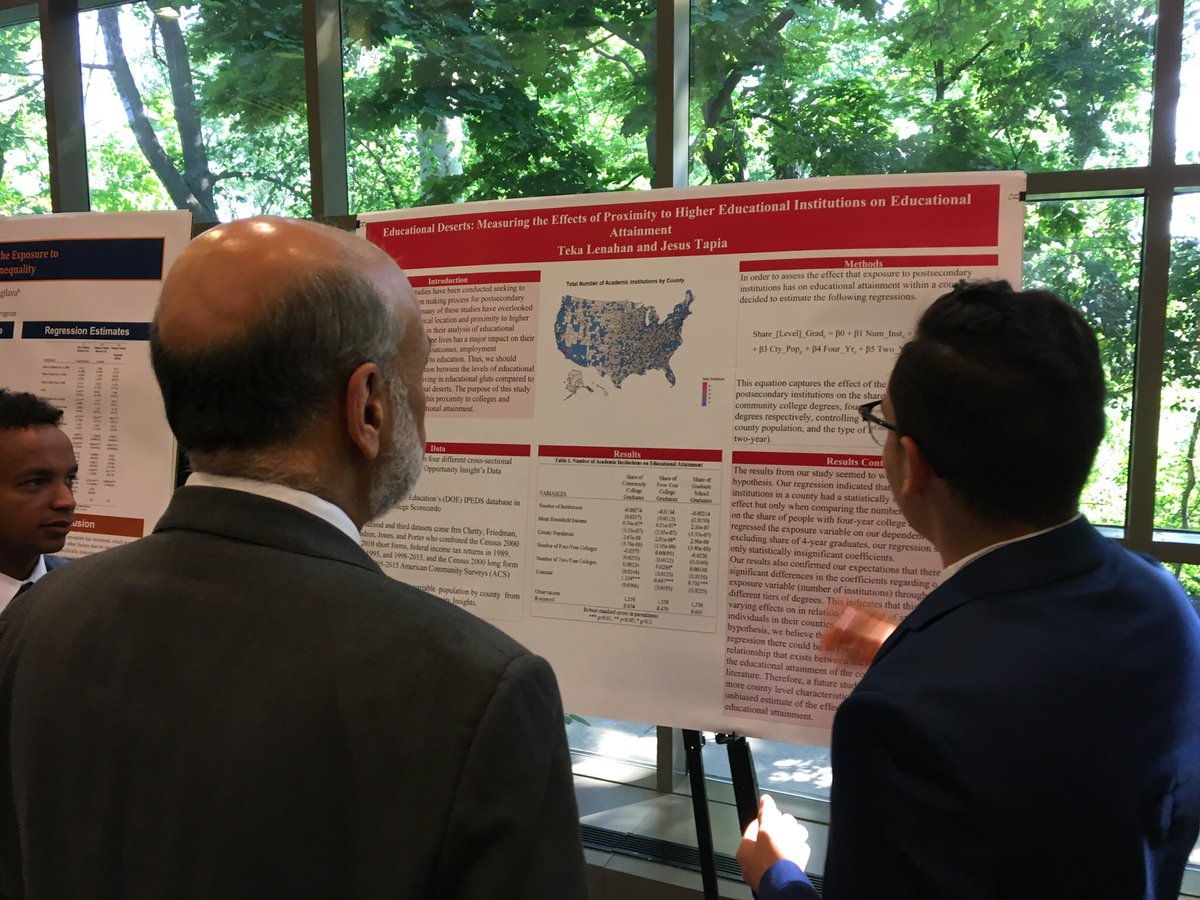 drlisadcook's tweet photo. @Marietmora @itsafronomics @SadieCollective @AEASPmsu @AEACSMGEP @NEAEcon @ASHE_ASSA @Seth_Carter_ @imbernomics And huge thanks to @AEAjournals president @benbernanke for visiting the @AEASPmsu, opening the @AEASPmsu research presentations, and viewing the @AEASPmsu research posters at the AEA Pipeline conference! #SummerOfEcon #AEASP19 #AEAsmpc https://t.co/0SeTzewa6Q