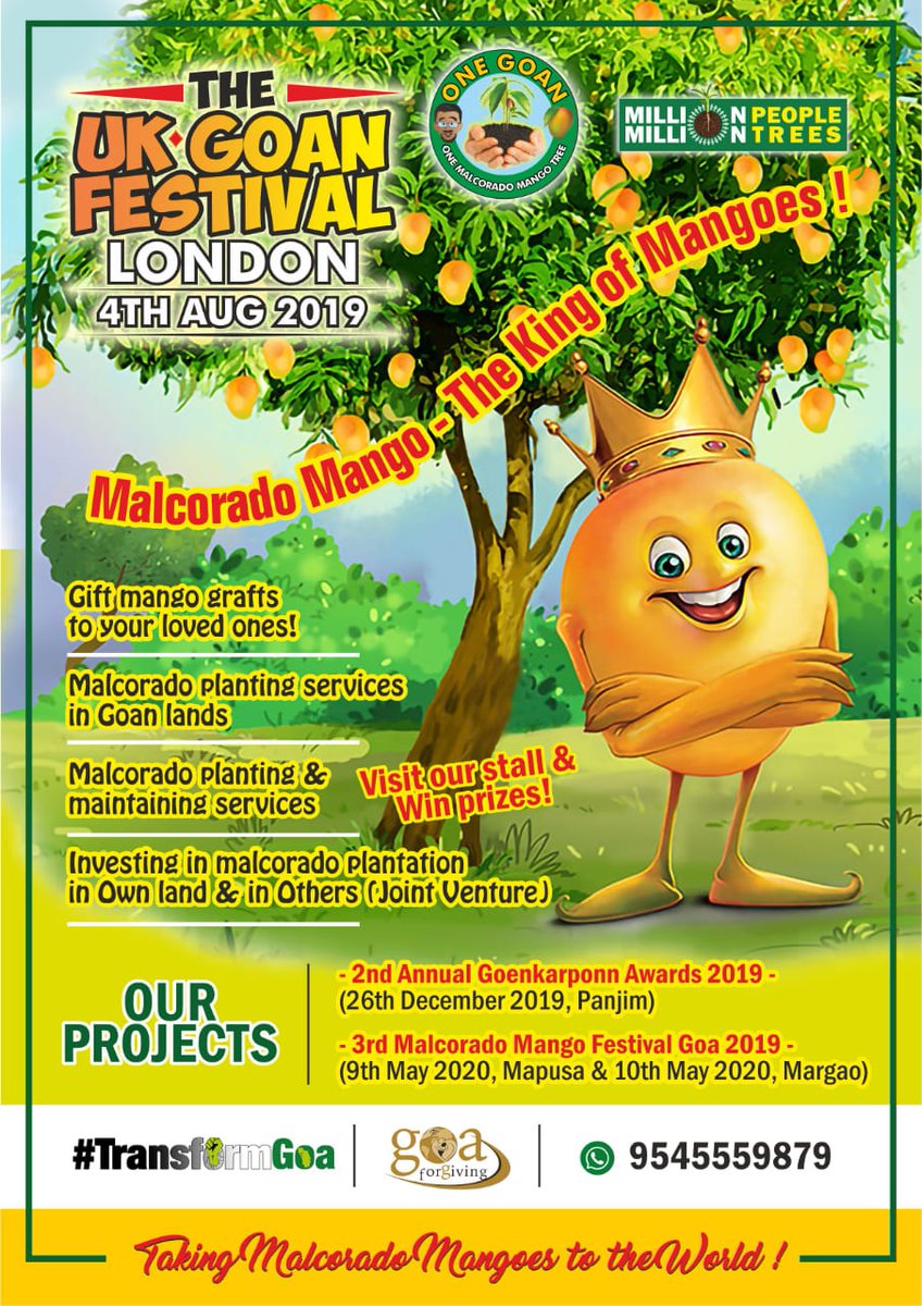 GoaForGiving's tweet photo. #GoaForGiving and @TransformGoa will discuss exciting ideas in connection with the world's best #Mango, the #Mankurad a k a Malcorado Mango, at the UK Goan Festival next Sunday. Revolutionary ideas on d table. #MankuradMango #UKgoans #Goenkarponn #Goa #TasteOfGoa #ukGoanFestival https://t.co/dPJceQ8tMu