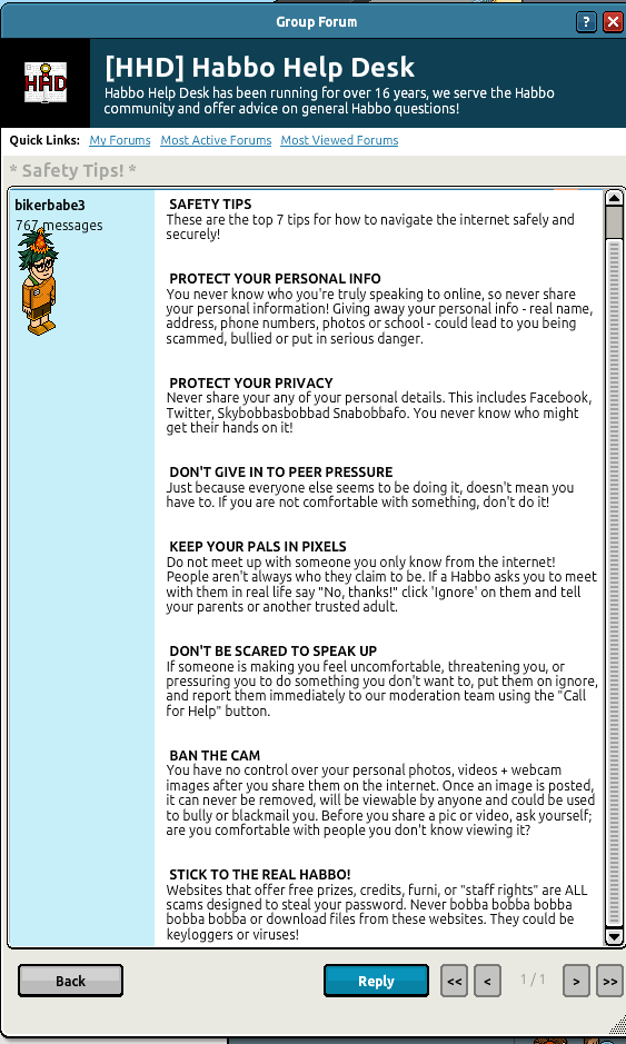 HabboHelpers's tweet photo. Some great tips from our partner: @HabboHelpDesk1 (longest helpdesk in the @Habbo.com community!) From: @bikerbabe3_
#HabboHelpdesk (HHD) #HabboHelpers. https://t.co/wD0PpyOPTL