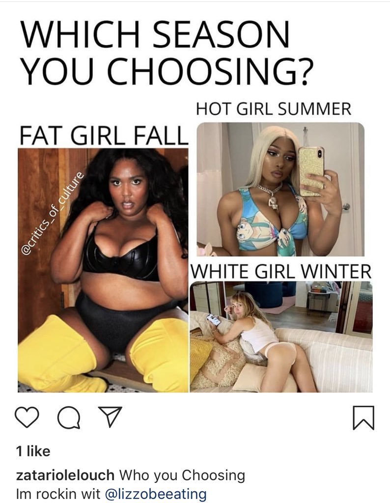 lizzo's tweet photo. FAT GIRL FALL BEGINS SEPT 1ST 😩 https://t.co/OpvDzbqqGS