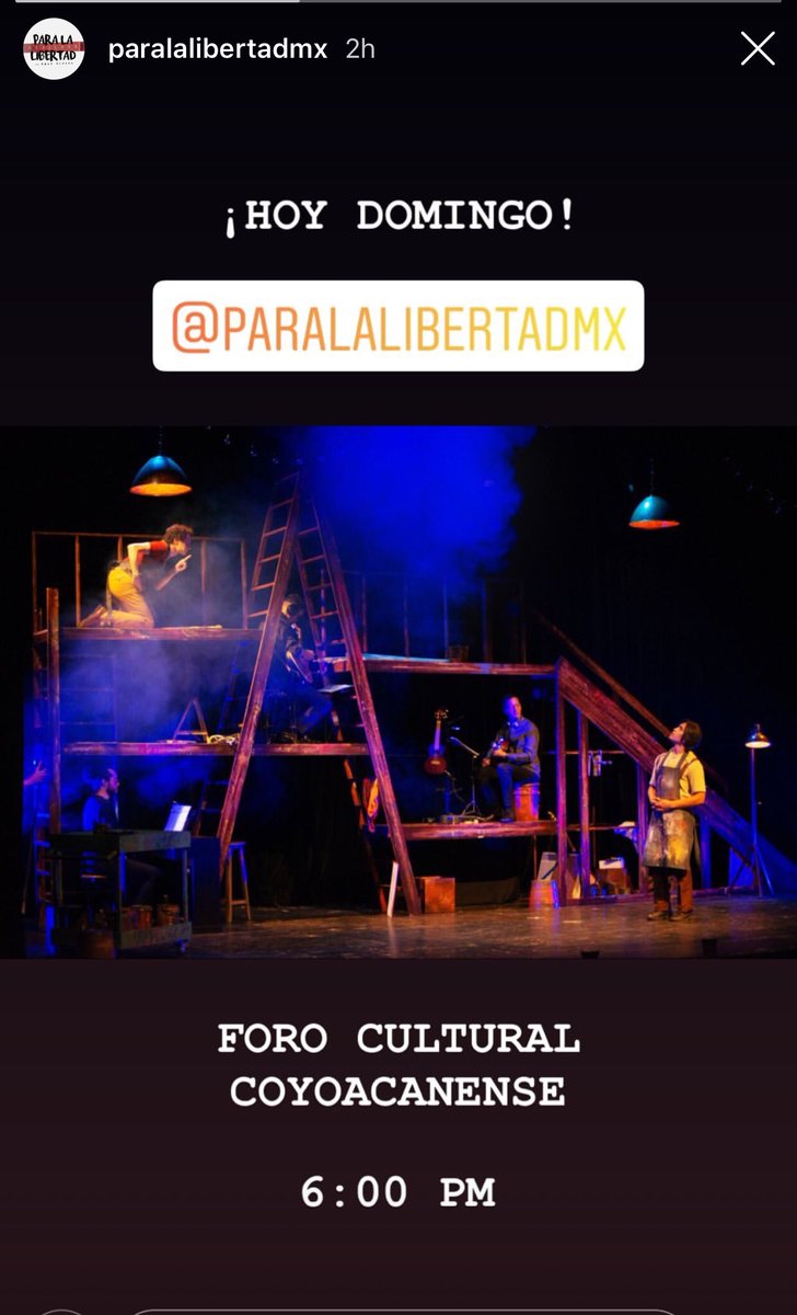 Hoy hay función de @PLaLibertadMX en el #Foroculturalcoyoacanense #FelizDomingoATodos  #domingo #teatro