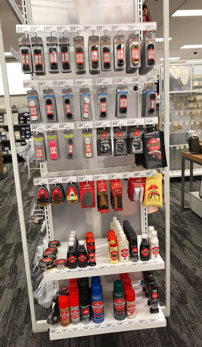 Blake1474's tweet photo. Shoe care endcap refresh!  @BriFerraro1 and I made the decision to move them from the back of the shoe gondolas, and I’m so happy with the result 😍🎯👠 @Target @TargetStyle #target #shoes #styleteam #shoecare #t1474 https://t.co/N1hQLEWnkt