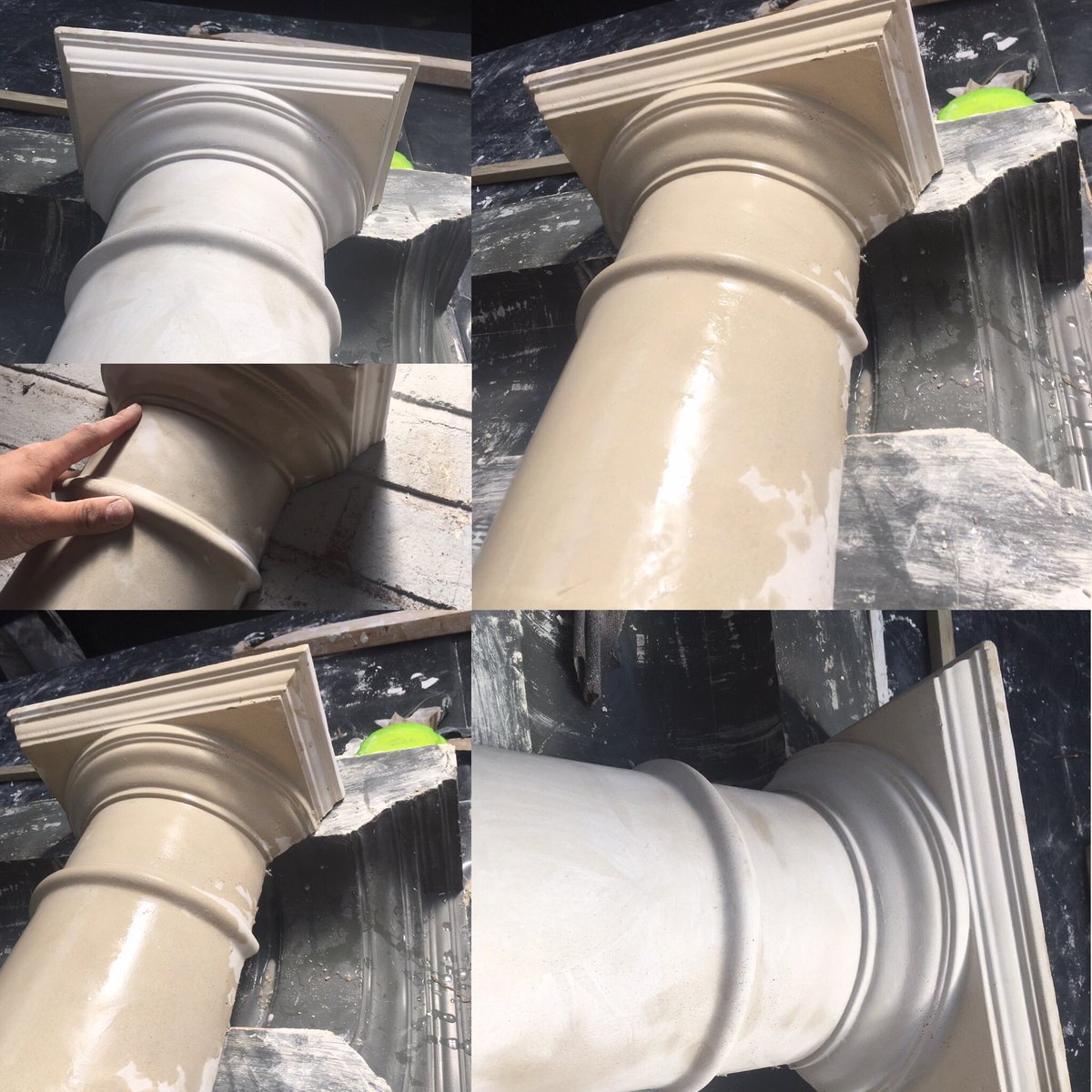 External collumns- sample made for a project in Sheffield these are cast in Portland stone and will need to be acid etched once cured to bring the detail in the stone #architect #sheffieldissuper #sheffieldbizhour