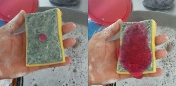 Mi mamá lavando los platos // yo lavando los platos