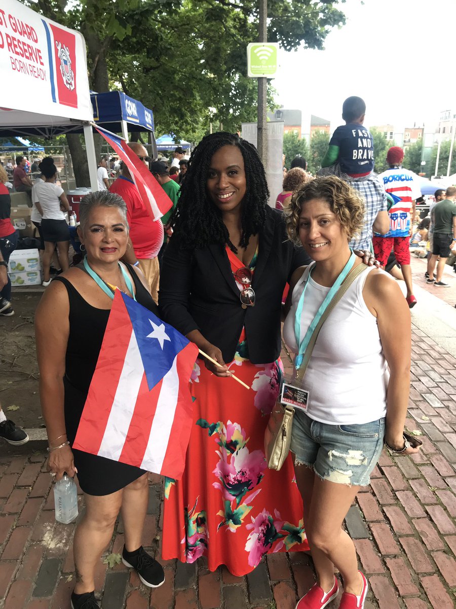 RepPressley's tweet image. Wonderful afternoon in community with our Puerto Rican brothers and sisters at the #Boston Puerto Rican festival yesterday. Inspiring celebration of the vibrant Puerto Rican culture and the future of the beautiful island of #PuertoRico! #MA7