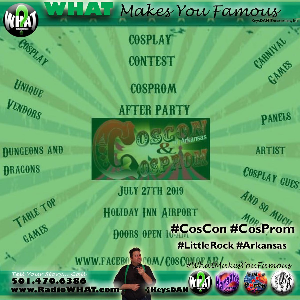 MakesFamous's tweet photo. 2019-07-27 #CosCon #CosProm #LittleRock #Arkansas #PODCAST #WhatMakesYouFamous @KeysDAN https://t.co/BKzwMDJTB7 https://t.co/EdmHDtr4gb