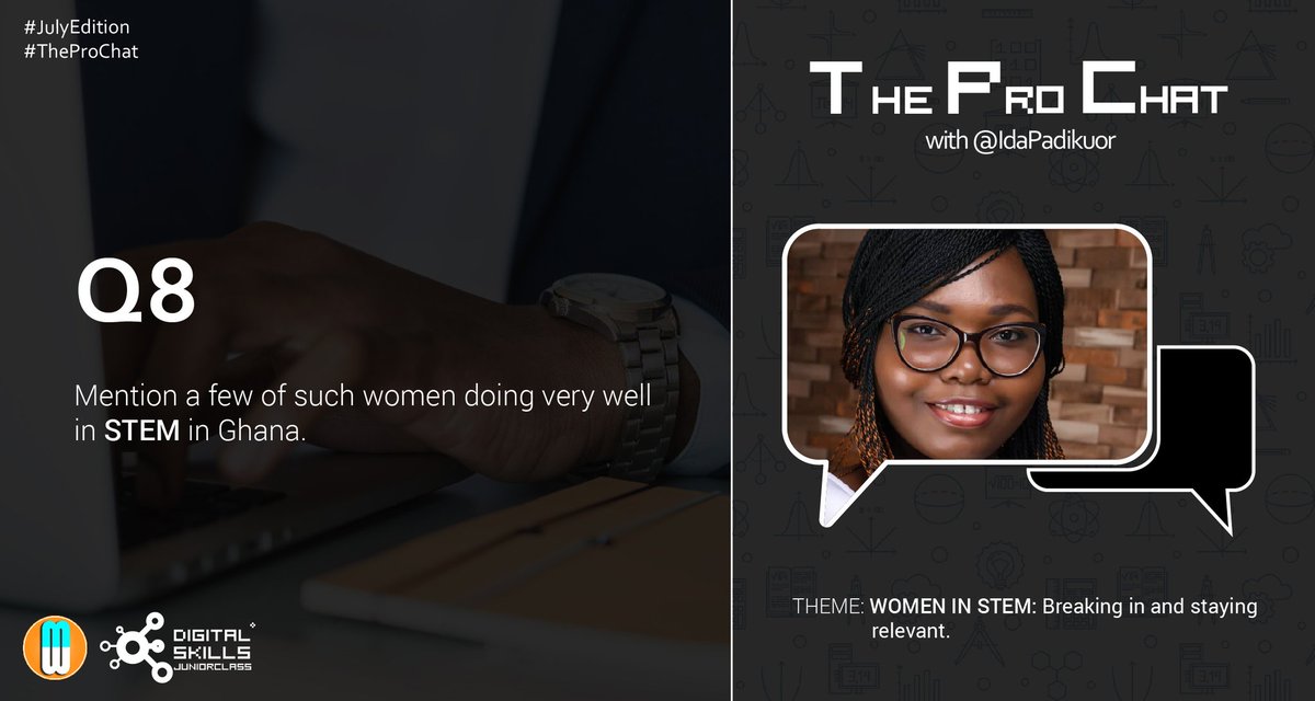 myweeklydigest's tweet photo. Question 8: Tag a few of the #womenintech doing well in #Ghana.
@IdaPadikuor
#TheProChat #julyedition https://t.co/ACKBpO48TG