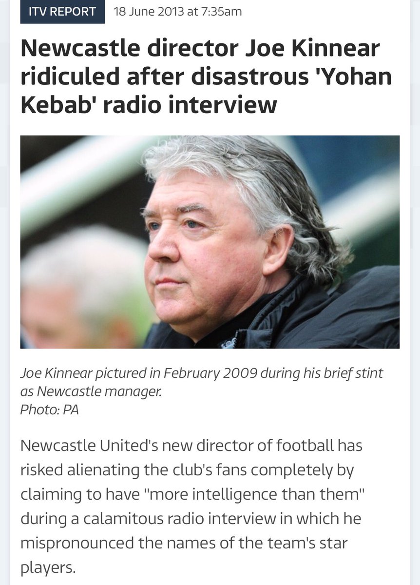 Never forget Joe Kinnear calling Yohan Cabaye “Yohan Kebab” live on TalkSPORT.