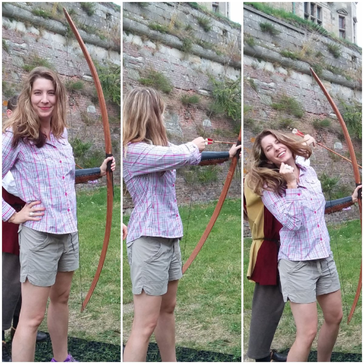 WickWrites's tweet photo. Archery lessons at Kronborg castle. That last one is my I-did-not-hit-the-bullseye face.🎯 #wheninDenmark #thingstodoinacastle #newhobby #travelernottourist #wanderlust #trynewthings #goaheadtours #traveljunkie #archerypractice #archerygirl https://t.co/zRkaJUcyIm