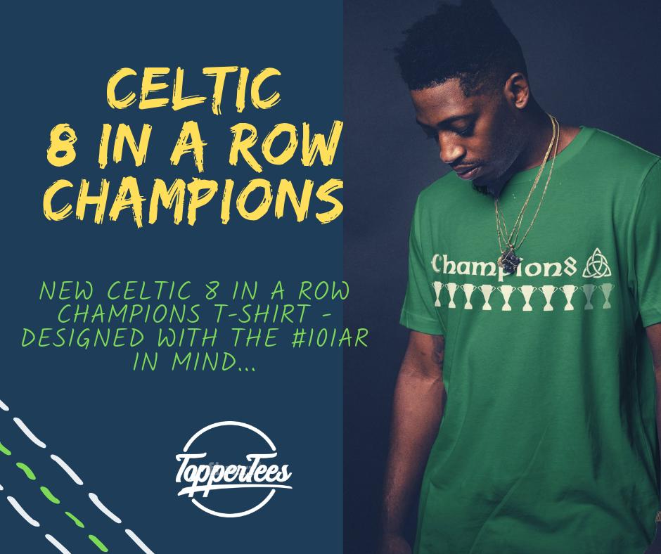TopperTees's tweet photo. Check out or new #Celtic 8 in a Row Champions tee - designed with the inspirational #10IAR  in mind. Available at https://t.co/WThRuxlxa6

#toppertees #redbubble #CelticFC #Celticfestival #football #Champions #soccer #Irish #Ireland #Winning https://t.co/9RaHNvnVBI