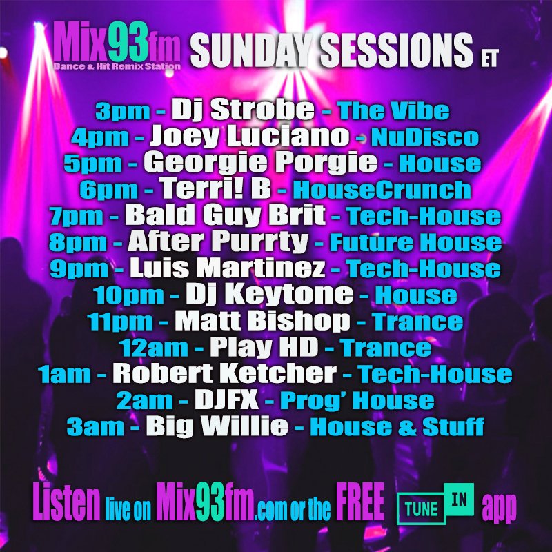 mix93fm's tweet photo. #SundaySessions on https://t.co/ZAdSHH07NQ or Free Free @TuneIn app https://t.co/jyczpTN9A4 #CommercialFree #DanceStation #SundayFunday #Housemusic #DeepHouse #MiamiHouse #TechHouse #Techno #FutureHouse #MinimalHouse #Trance #ProgressveHouse #Funkyhouse https://t.co/ybzy4uZ2Fz