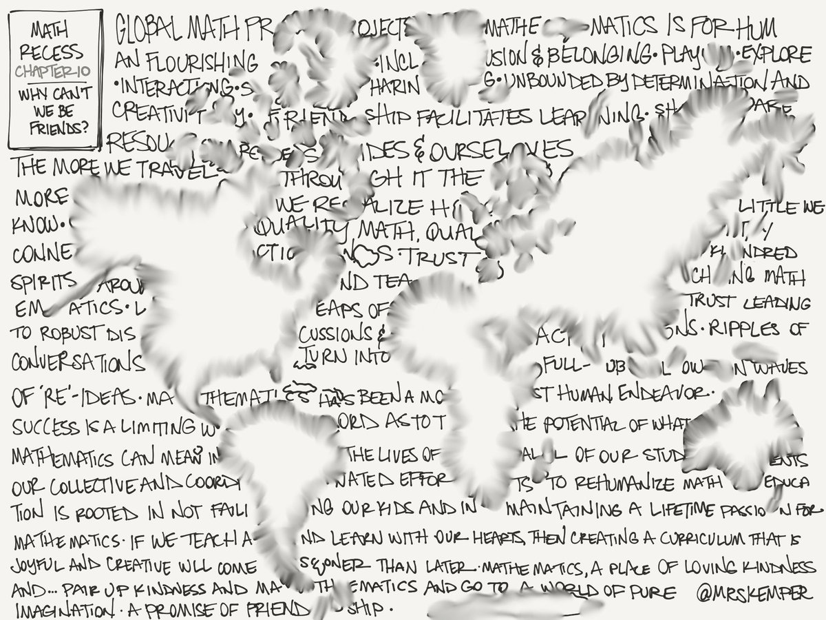 maryekemper's tweet image. Above all else... humanity.  Sharing my  #sketchnotes of Chapter 10: Why Can’t We Be Friends? #MathRecessChat