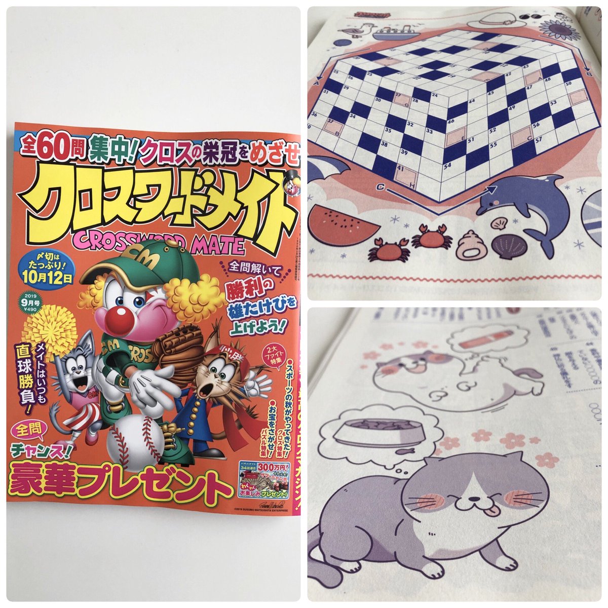 株 パズルメイト マガジン マガジン 様 クロスワードメイト9月号 イラスト制 サカモトリエ イラストレーターの漫画