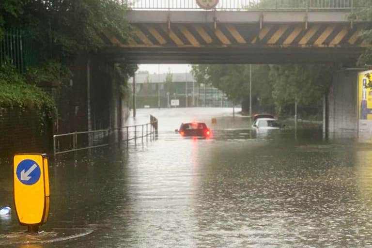 MicMedia3's tweet photo. Flooding and travel disruption across UK as half a month’s worth of rain falls in just 24 hours in parts of country https://t.co/twECt2Opi3 https://t.co/xJjBD06KWu