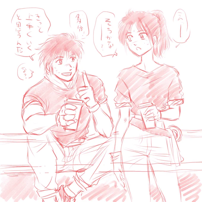 昨日のオリキャラペアの下書き。 下書きの時は、こんなセリフをイメージしながら描いてました。 このやりとりだけを見ると、普段は女の子の方が強い関係みたいに見えます。 個人的にそういう女性の方が好みなのかも。「自分のやりたい事」がハッキリしている人は好きですね! #オリキャラ #描いてみた
