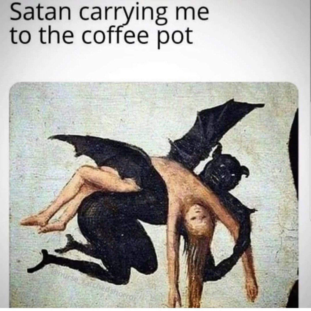 emptyfacesinc's tweet photo. Every single morning 😈 ☕.

#Repost: @horror___memes https://t.co/qnamumKGmH