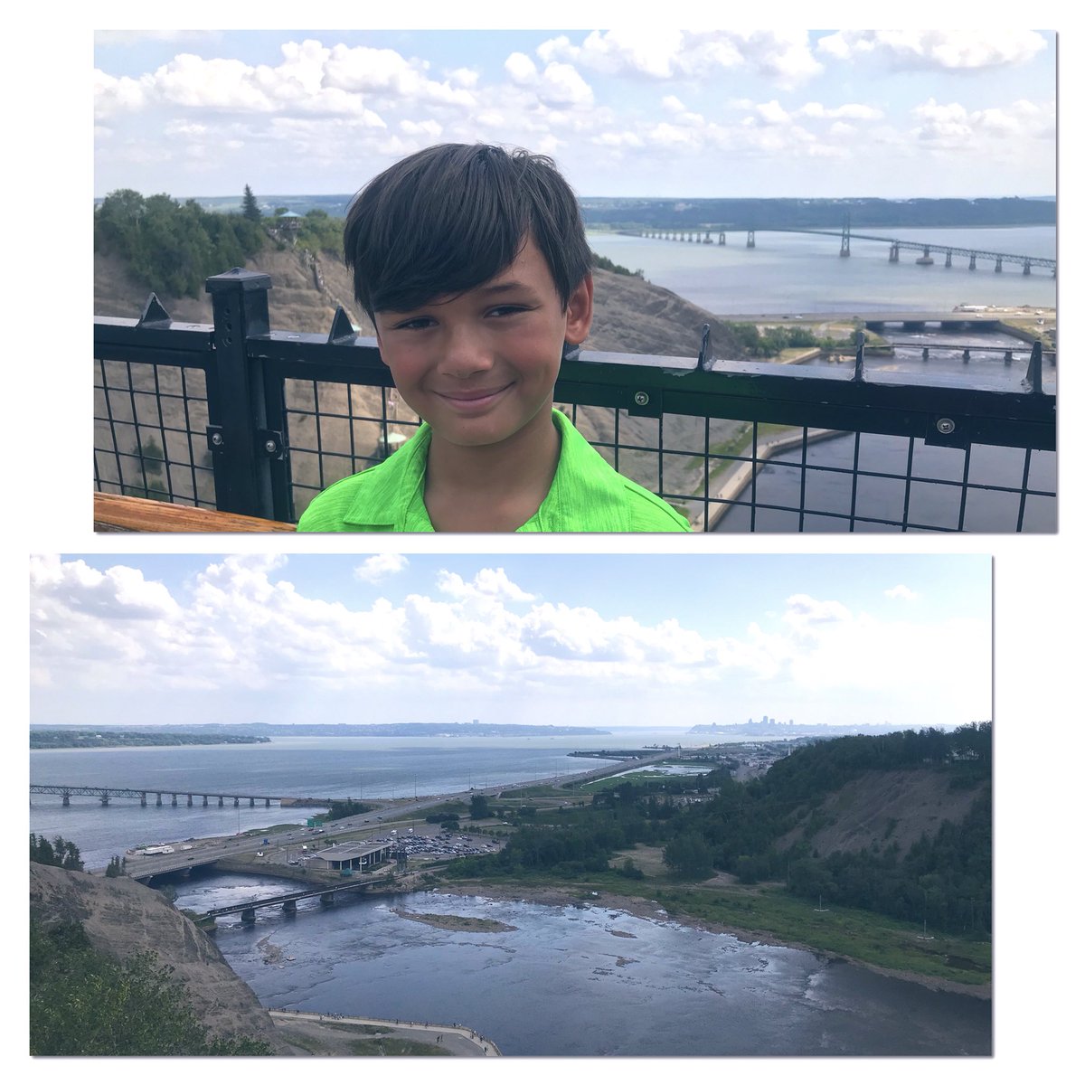 RoweSantos's tweet photo. #ParcDeLaChuteMontmorency #QuebecCity #CableCar #SuspensionBridge #Waterfalls #LotsofStairs = #HappyLennon #MomSonAdventures & an incredible afternoon https://t.co/1f1G79ywmM